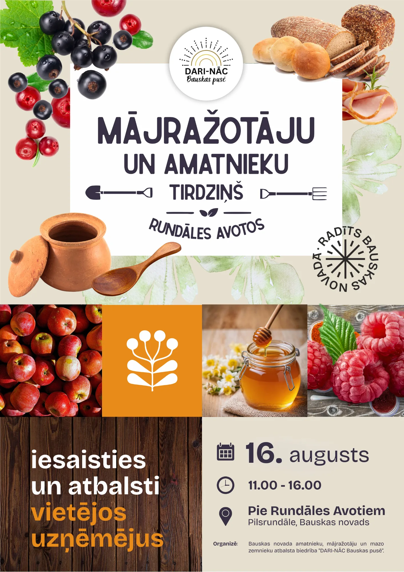 Mājražotāju un amatnieku tirdziņš Rundāles Avotos