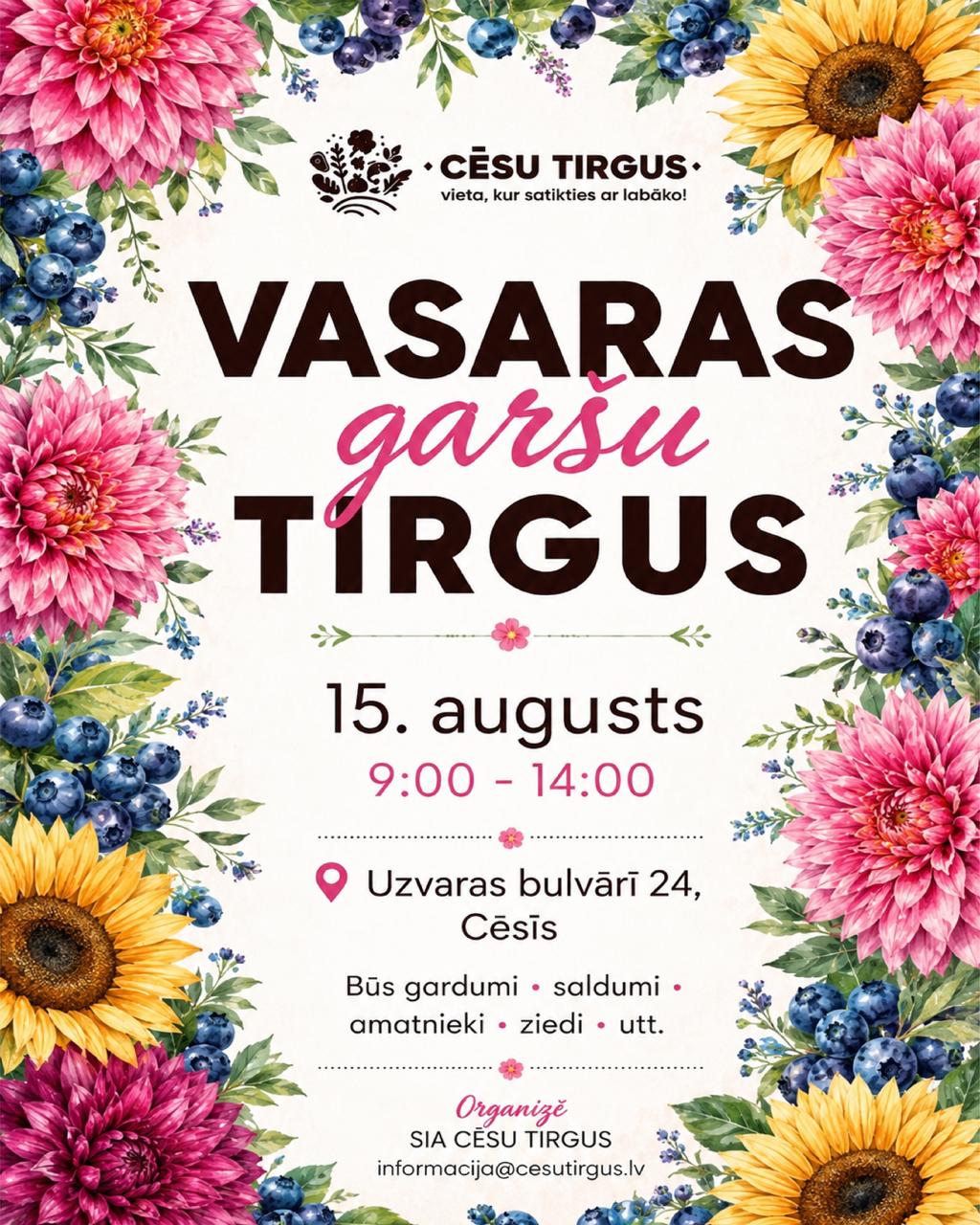 Vasaras garšu tirgus Cēsīs